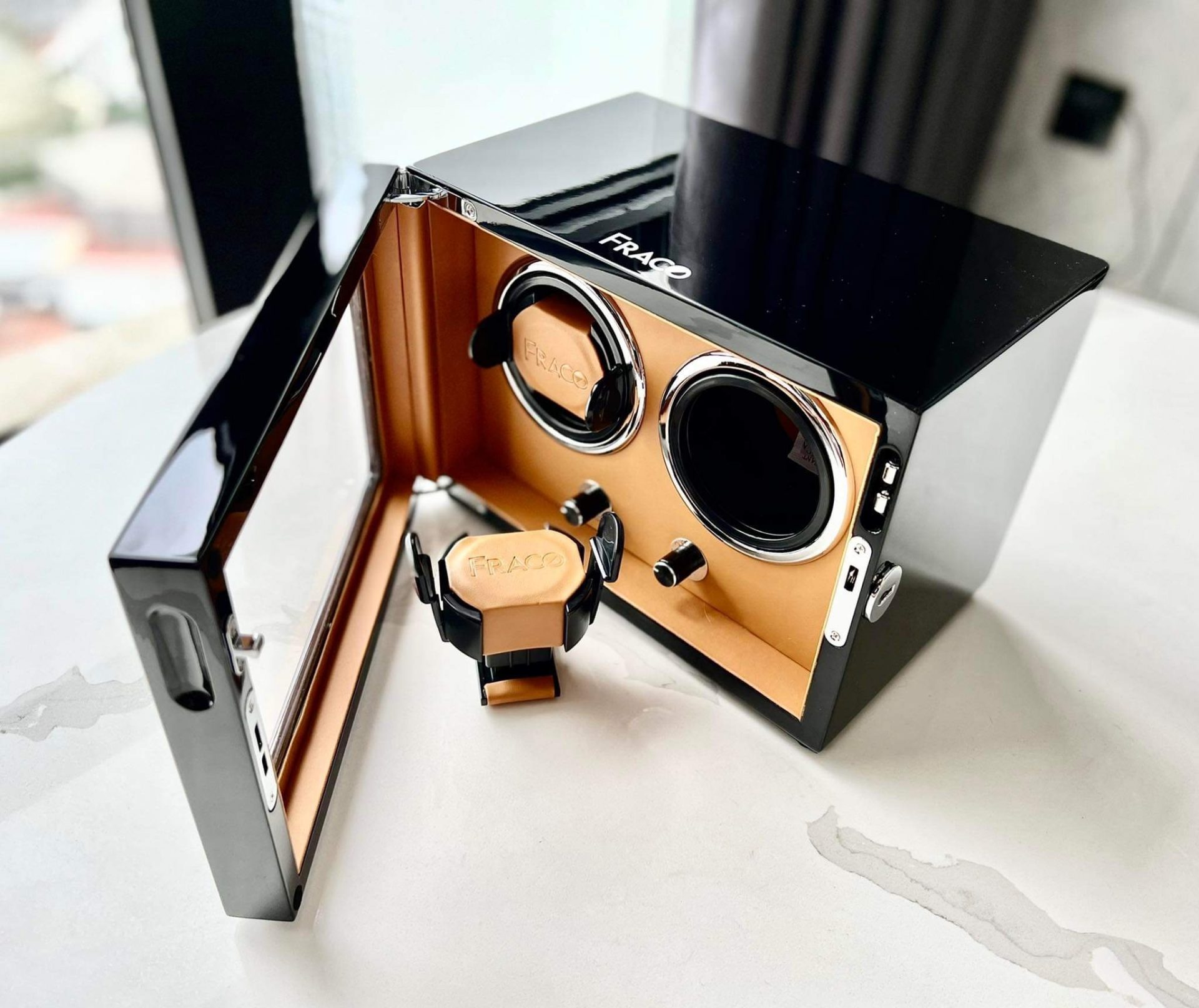 Hộp Xoay Đồng Hồ Fraco X200 Brown (2 xoay) Hộp Xoay Đồng Hồ Fraco X200 Brown (2 xoay) - Ảnh 4
