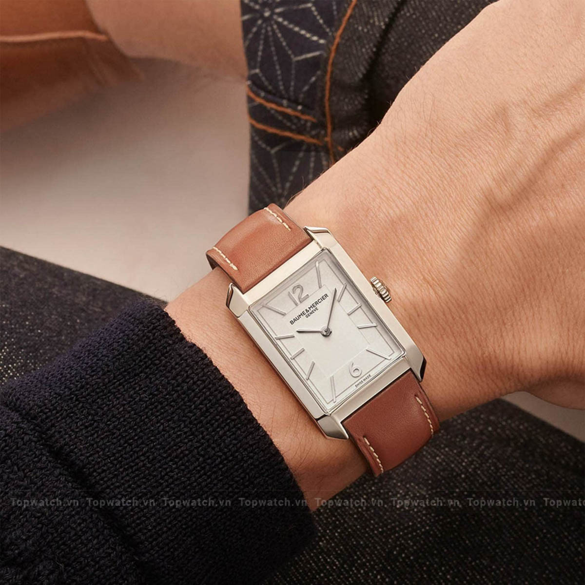 Baume & Mercier Hampton 10670 Watch 43X27mm Baume & Mercier Hampton 10670 Watch 43X27mm - Ảnh 2