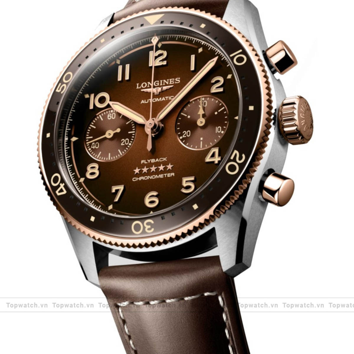 Longines Spirit L3.821.5.59.2 Brown - Tone Flyback Watch 42mm Longines Spirit L3.821.5.59.2 Brown - Tone Flyback Watch 42mm - Ảnh 2