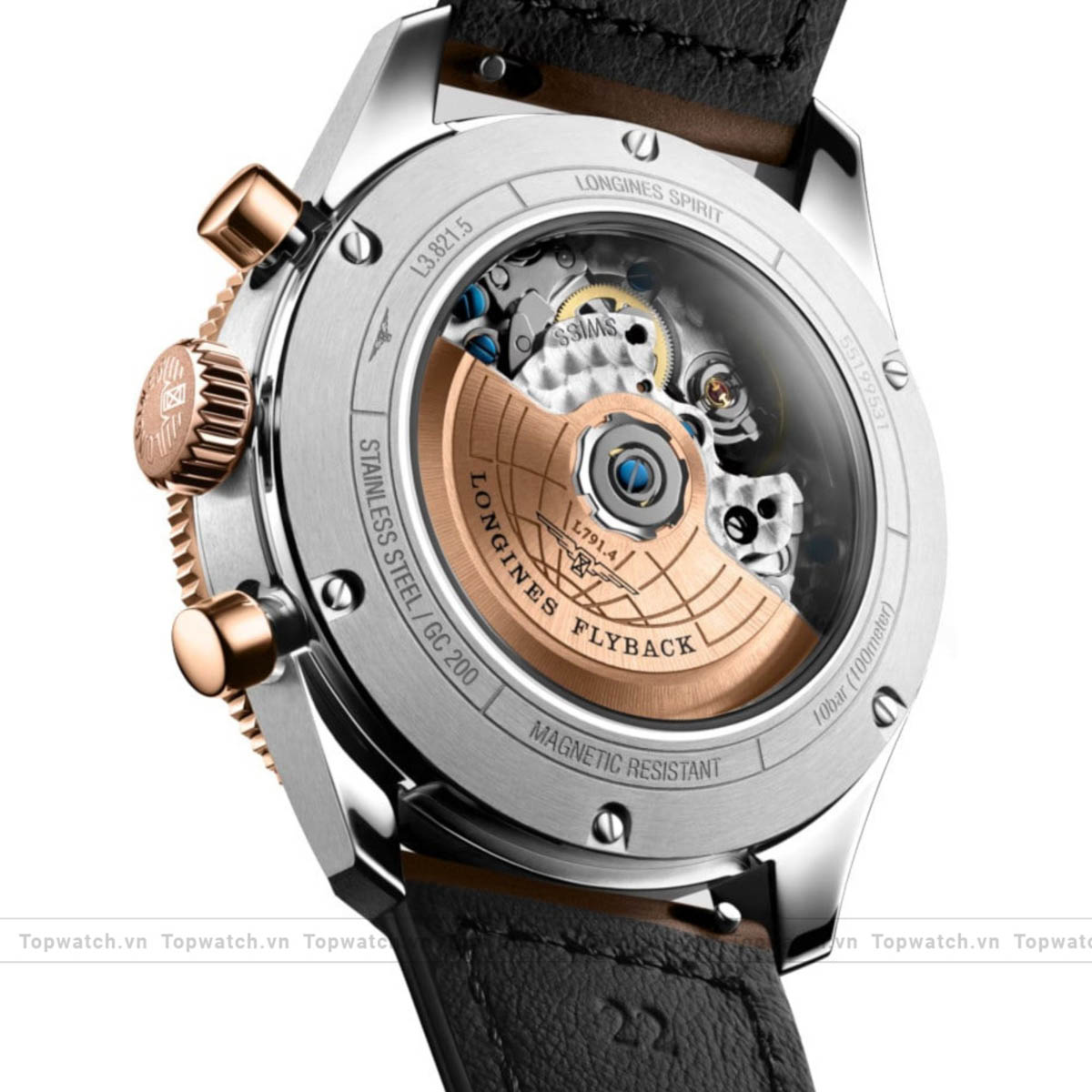 Longines Spirit L3.821.5.59.2 Brown - Tone Flyback Watch 42mm Longines Spirit L3.821.5.59.2 Brown - Tone Flyback Watch 42mm - Ảnh 3