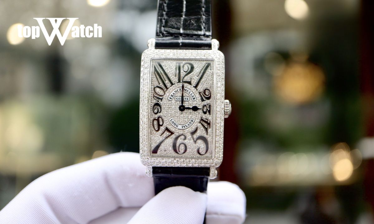 Đồng hồ Franck Muller của nước nào? Có đắt đỏ không? đồng hồ franck muller cintree long island steel custom full pave diamond