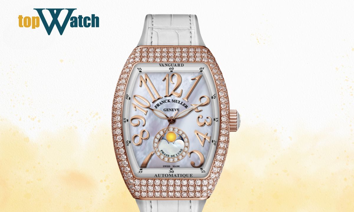 Đồng hồ Franck Muller của nước nào? Có đắt đỏ không? đồng hồ franck muller cintree vanguard lady moonphase