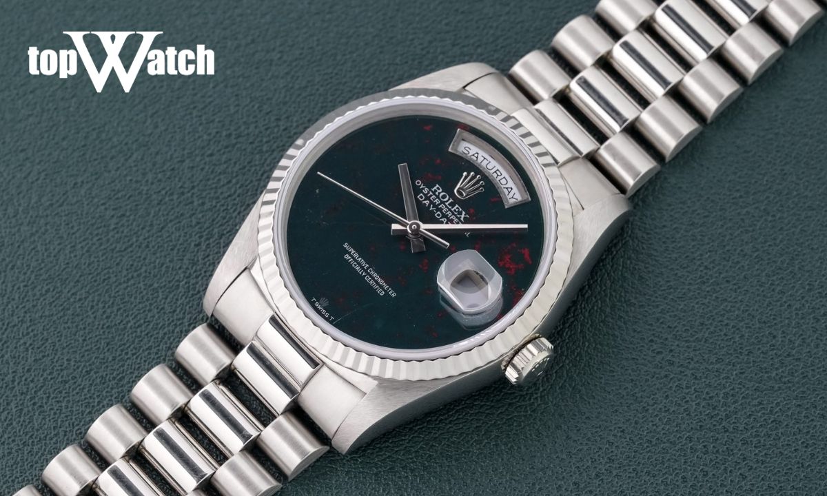 rolex mặt số đá huyết thạch