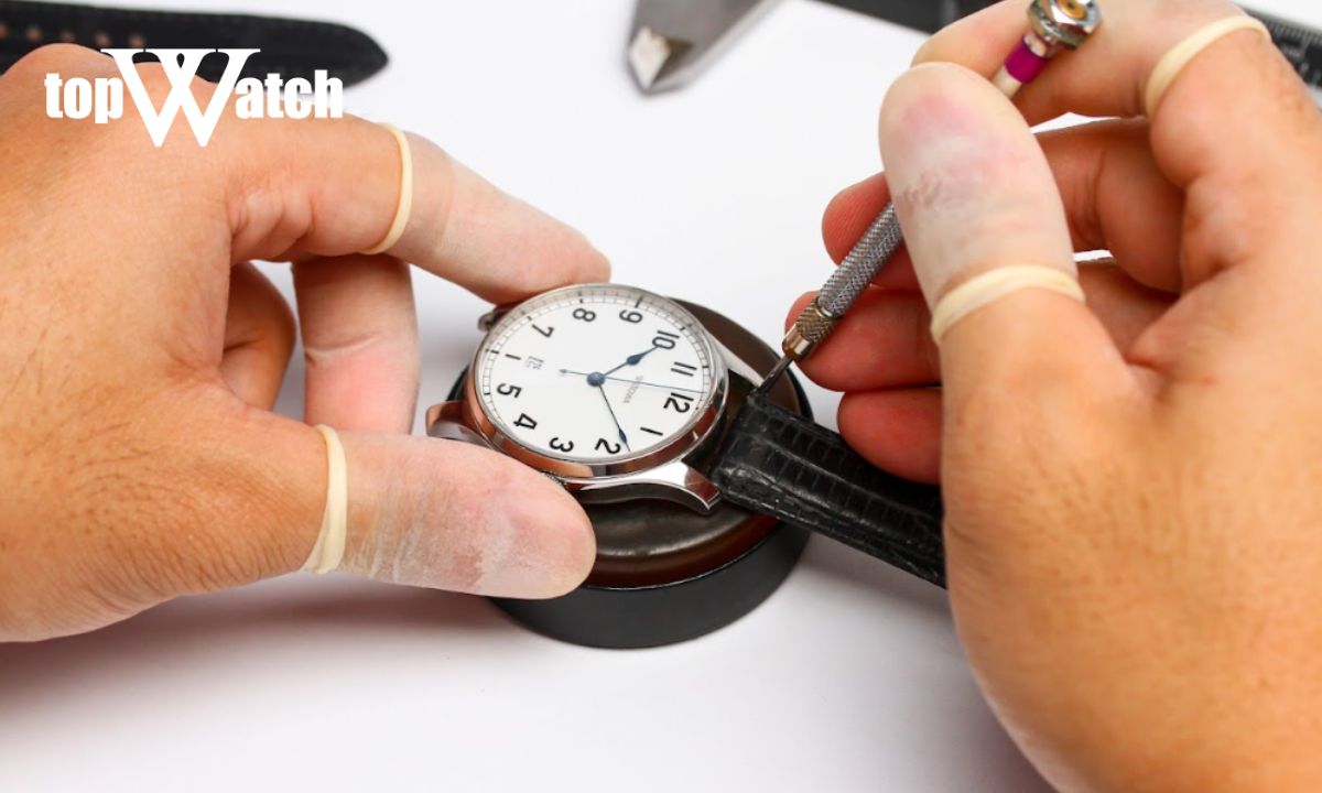 hướng dẫn cách tháo dây da đồng hồ