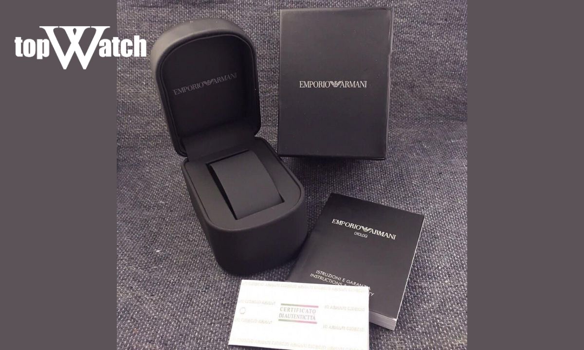 Cách nhận biết đồng hồ Armani chính hãng cực chuẩn và đơn giản Kiểm tra hộp đựng Emporio Armani