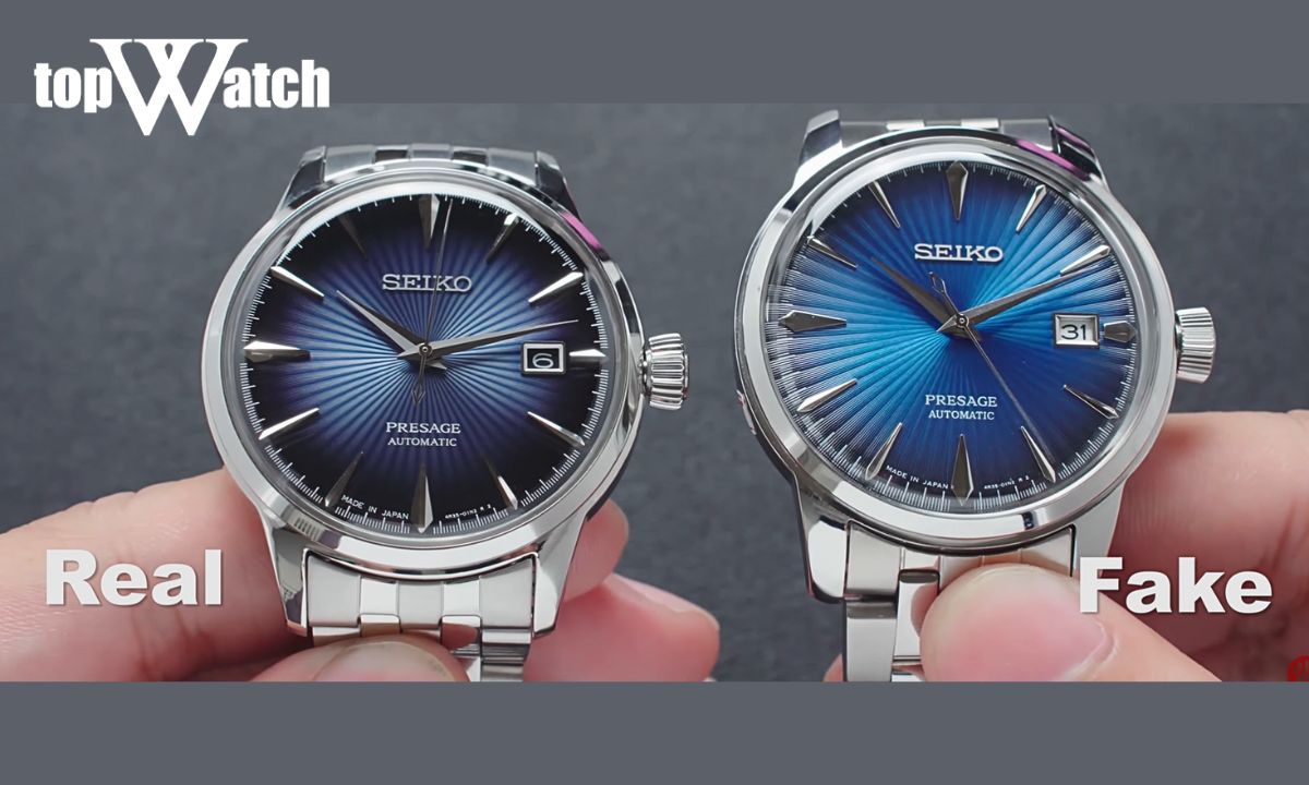 Mẫu đồng hồ Seiko Presage Cocktail SRPB41J1 thật và giả