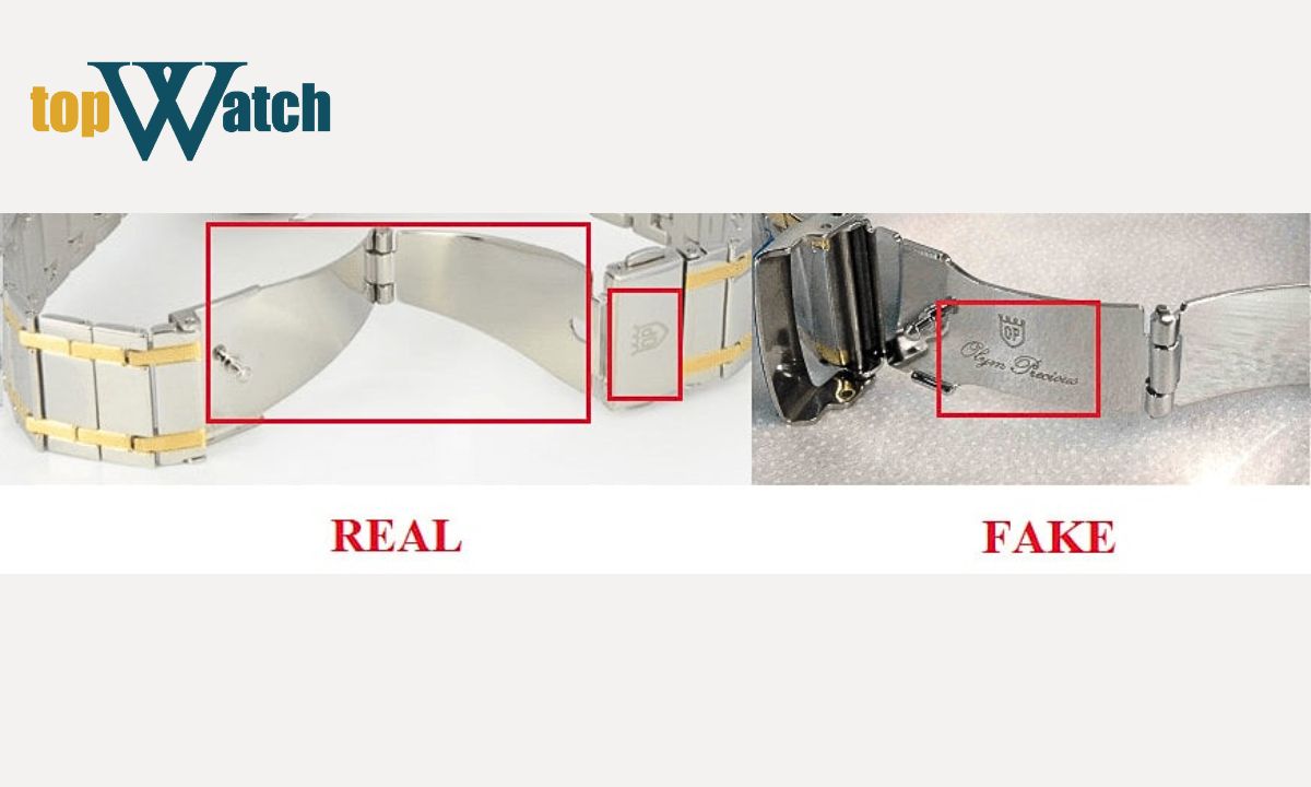 Cách phân biệt đồng hồ Olym Pianus thật giả trong vòng 1 nốt nhạc Dây đeo đồng hồ OP thật và giả
