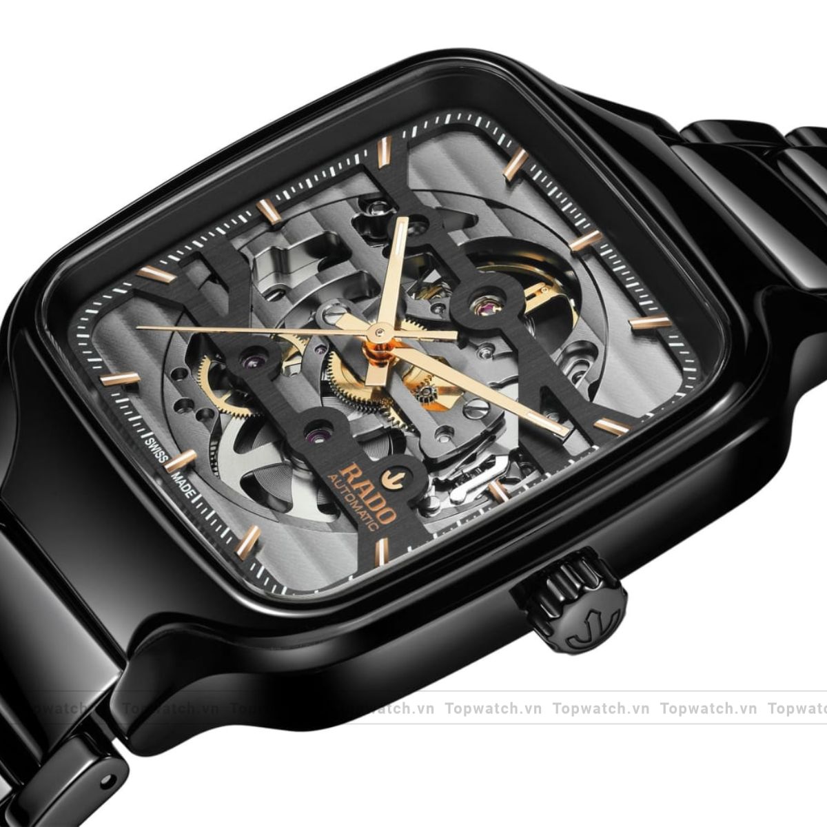Rado True Square R27124162 Automatic Skeleton Watch 38mm Rado True Square R27124162 Automatic Skeleton Watch 38mm - Ảnh 2