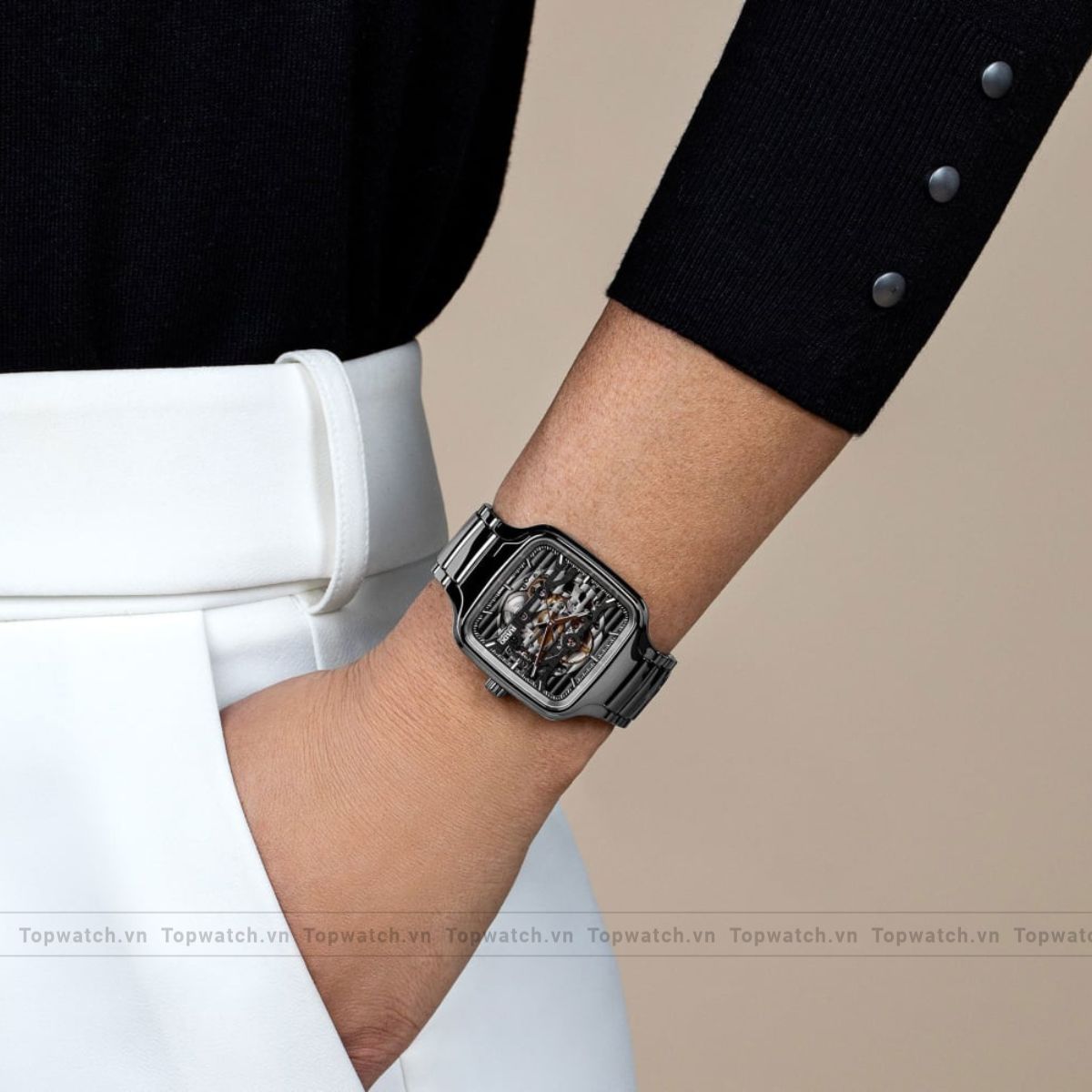 Rado True Square R27125152 Automatic Skeleton Watch 38mm Rado True Square R27125152 Automatic Skeleton Watch 38mm - Ảnh 7