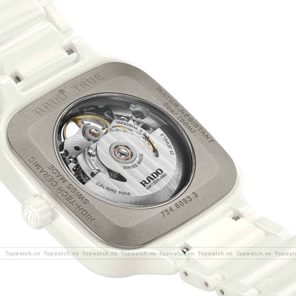 Rado True Square R27126012 Automatic Skeleton Watch 38mm Rado True Square R27126012 Automatic Skeleton Watch 38mm - Ảnh 4