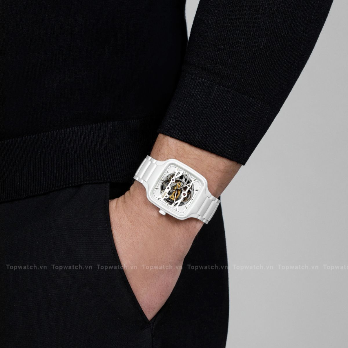 Rado True Square R27126012 Automatic Skeleton Watch 38mm Rado True Square R27126012 Automatic Skeleton Watch 38mm - Ảnh 7