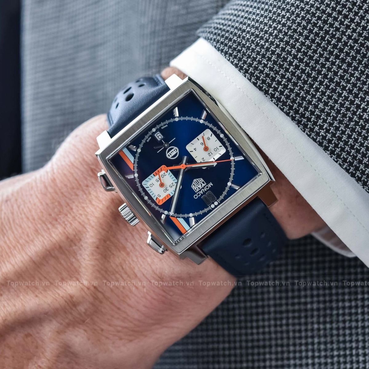 Tag Heuer Monaco X Gulf CBL2115.FC6494 Watch 39mm Tag Heuer Monaco X Gulf CBL2115.FC6494 Watch 39mm - Ảnh 4