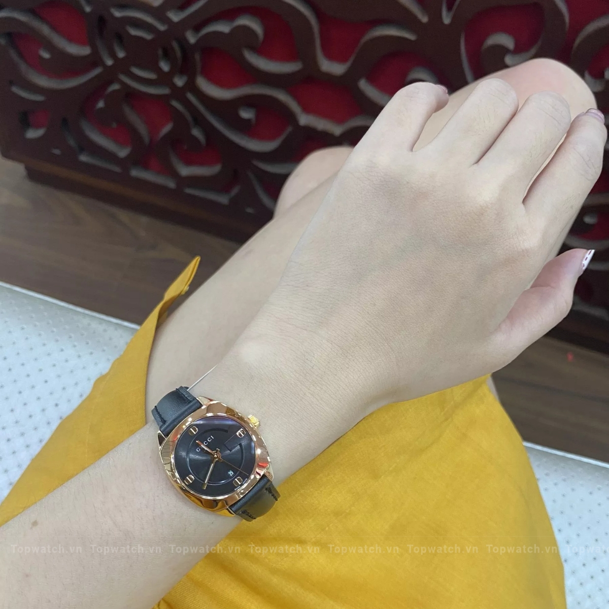 GUCCI GG2570 YA142509 Black Watch 37mm GUCCI GG2570 YA142509 Black Watch 37mm - Ảnh 2