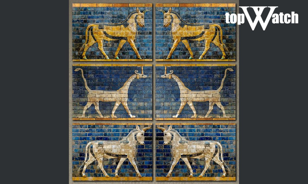 Họa tiết trên cổng Ishtar, Babylon được sử dụng gạch tráng men Enamel