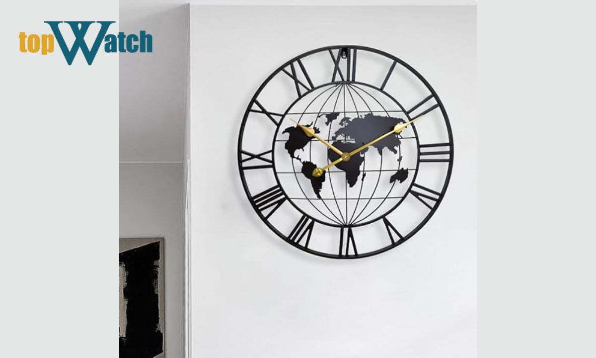 Đồng hồ treo tường decor bản đồ thế giới