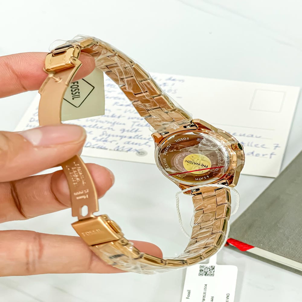 Đồng hồ Fossil Nữ ES5136 Dây Kim Loại 30mm Đồng hồ Fossil Nữ ES5136 Dây Kim Loại 30mm - Ảnh 3