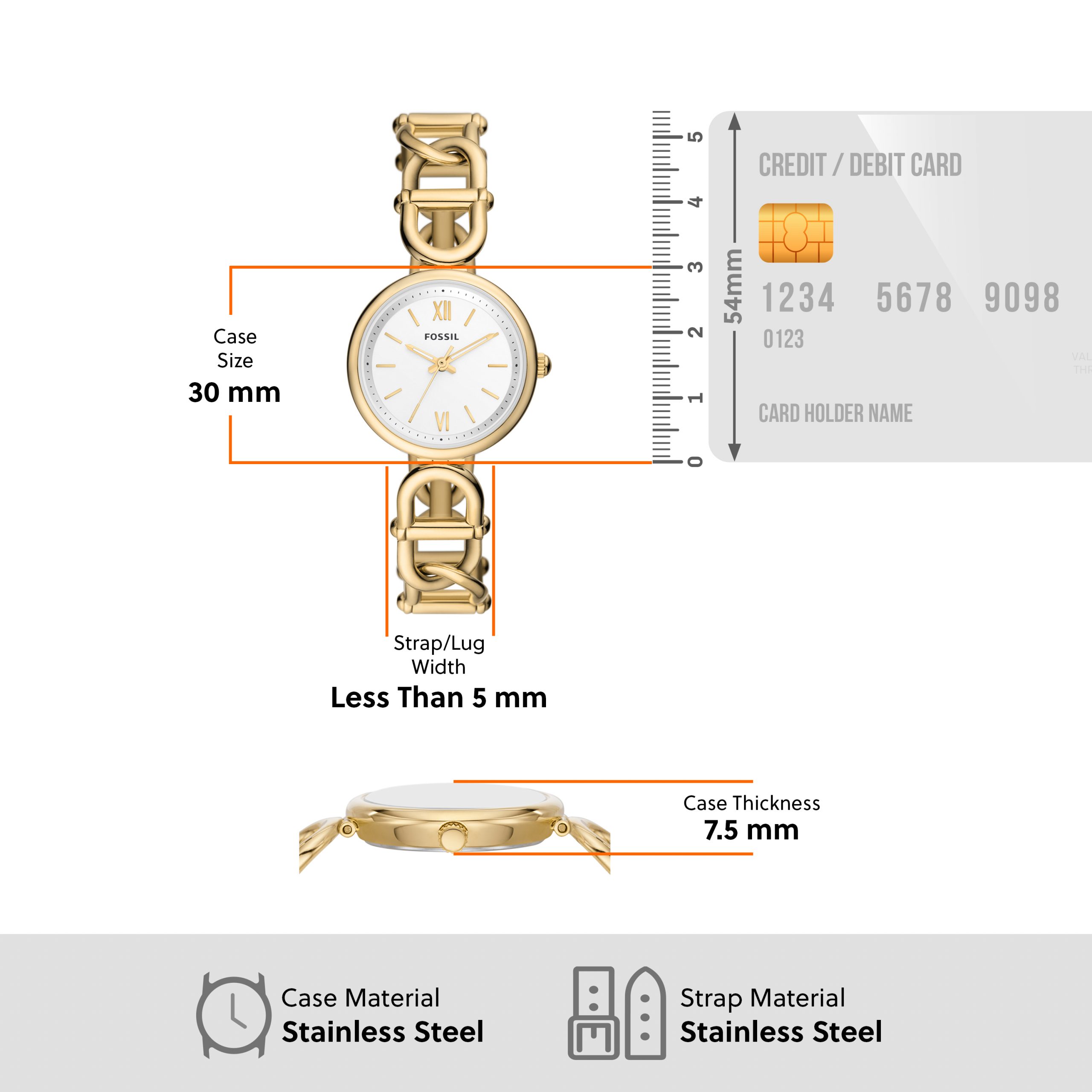 Đồng hồ Fossil Nữ ES5272 Dây Kim Loại 30mm Đồng hồ Fossil Nữ ES5272 Dây Kim Loại 30mm - Ảnh 10