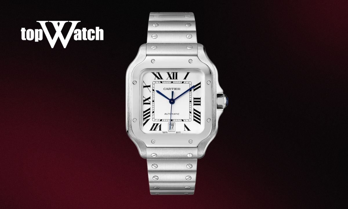Top 9 mẫu đồng hồ Cartier nam dây da sang trọng, cao cấp Đồng hồ Cartier nam dây da Santos de Cartier CRWSSA0018