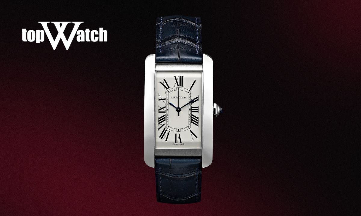 Top 9 mẫu đồng hồ Cartier nam dây da sang trọng, cao cấp Đồng hồ Cartier nam dây da Tank Américaine CRWSTA0018