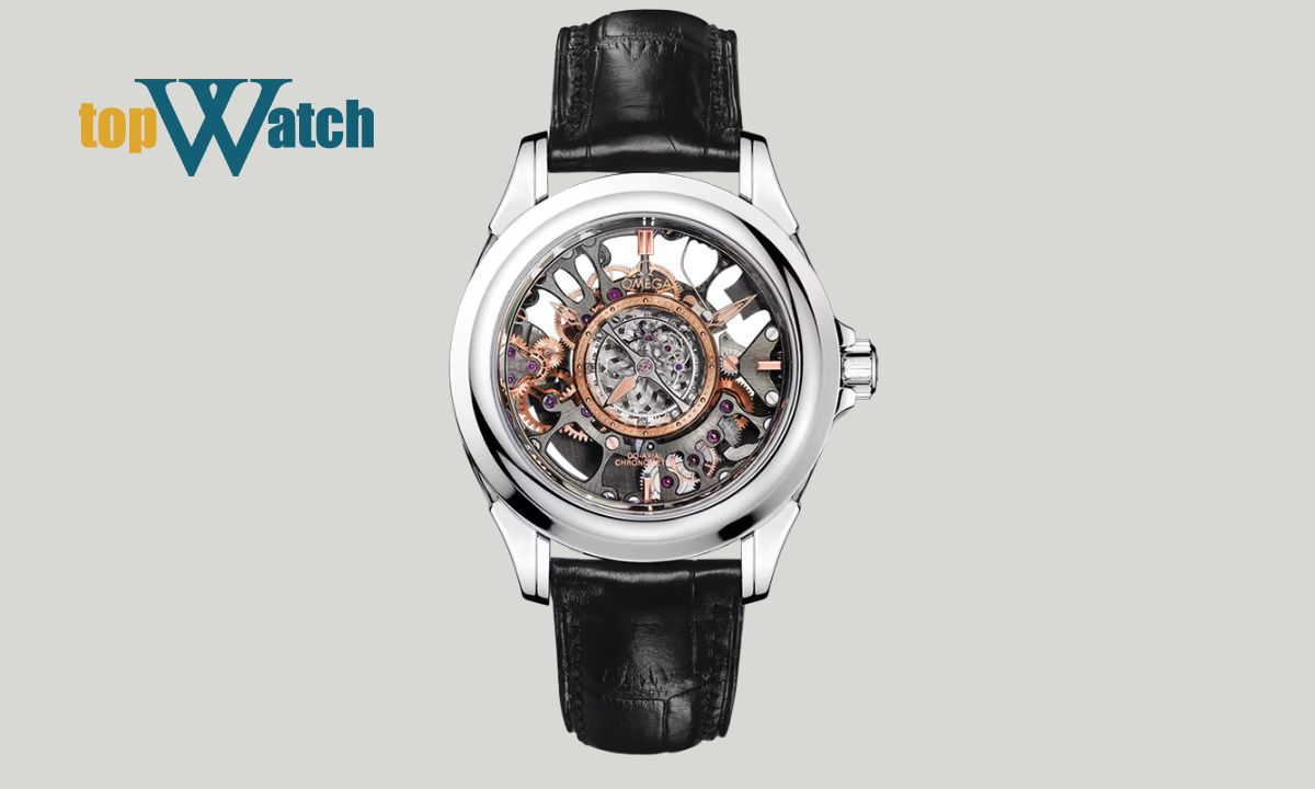 Khám phá 12 mẫu đồng hồ cơ lộ máy Omega ấn tượng, độc đáo, giá trị cao Đồng hồ Omega De Ville Central Tourbillon Skeleton ref. 513.93.39.21.99.001