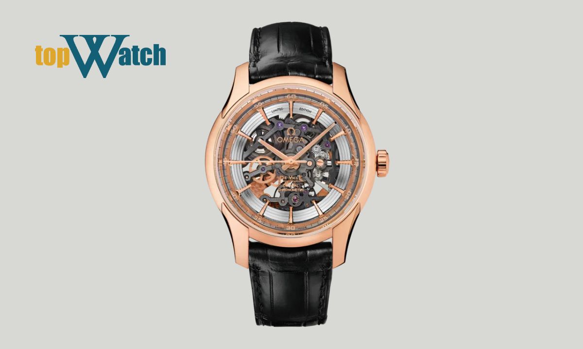 Khám phá 12 mẫu đồng hồ cơ lộ máy Omega ấn tượng, độc đáo, giá trị cao Đồng hồ Omega De Ville Hour Vision Skeleton ref. 431.53.41.21.64.001