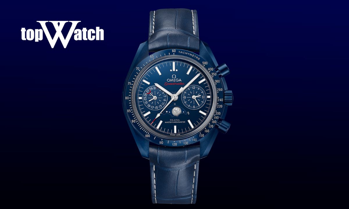 Đồng hồ Omega Speedmaster Moonphase Blue Side Of The Moon 304.93.44.52.03.001