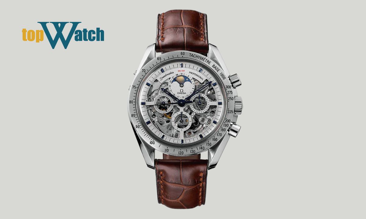 Khám phá 12 mẫu đồng hồ cơ lộ máy Omega ấn tượng, độc đáo, giá trị cao Đồng hồ Omega Speedmaster Moonphase Skeleton ref. 3688.30.32