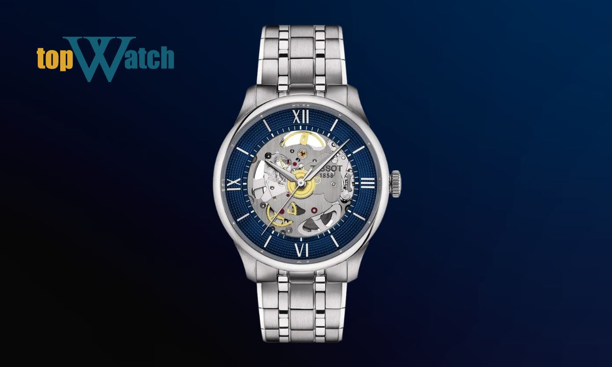 Top 11 mẫu đồng hồ Tissot nam lộ cơ tinh xảo, độc đáo Đồng hồ Tissot Chemin des Tourelles Skeleton mặt xanh T139.836.11.048.00