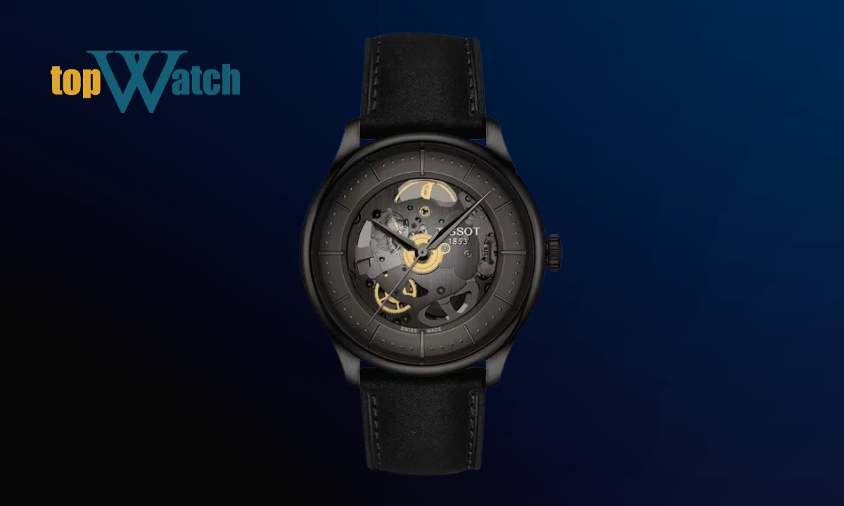 Top 11 mẫu đồng hồ Tissot nam lộ cơ tinh xảo, độc đáo Đồng hồ Tissot Chemin des Tourelles Skeleton PVD T139.836.36.441.00