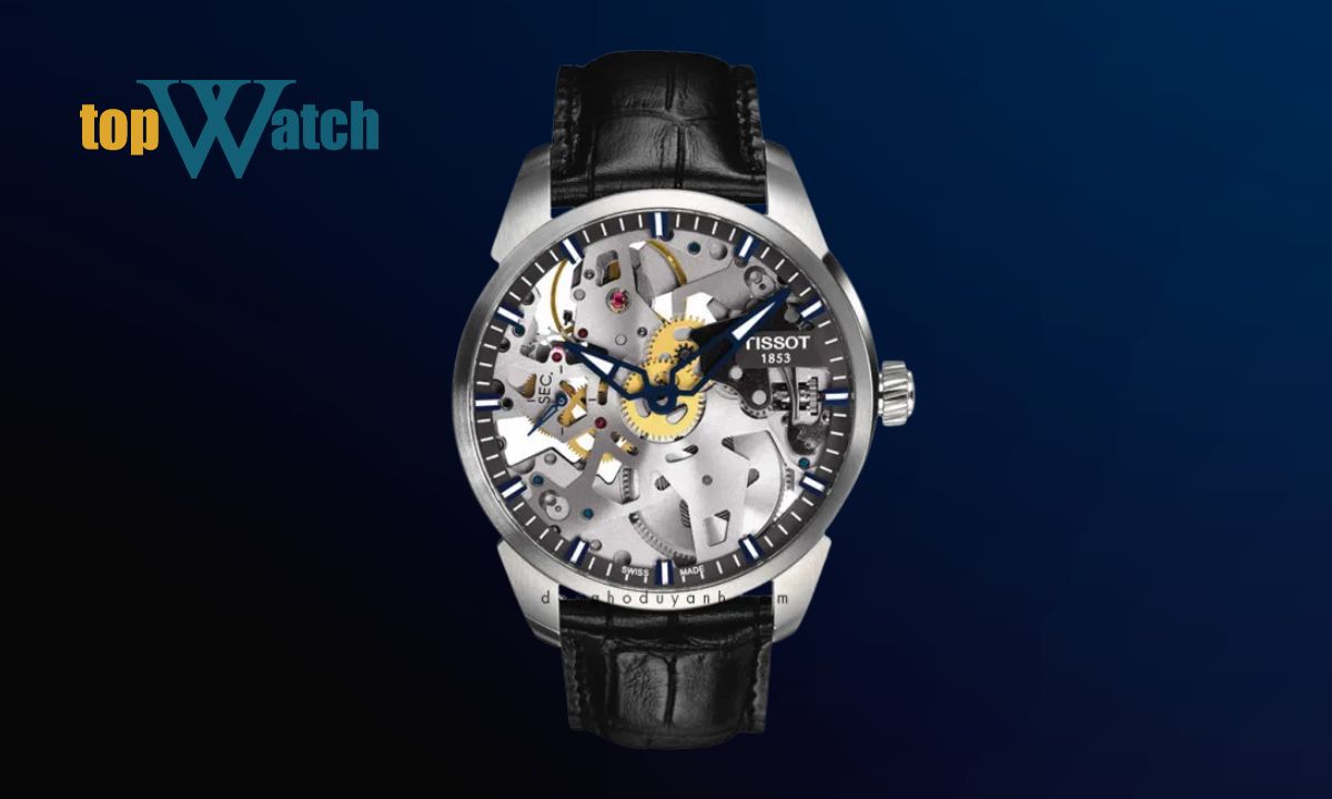 Top 11 mẫu đồng hồ Tissot nam lộ cơ tinh xảo, độc đáo Đồng hồ Tissot T-Complication Squelette T070.405.16.411.00
