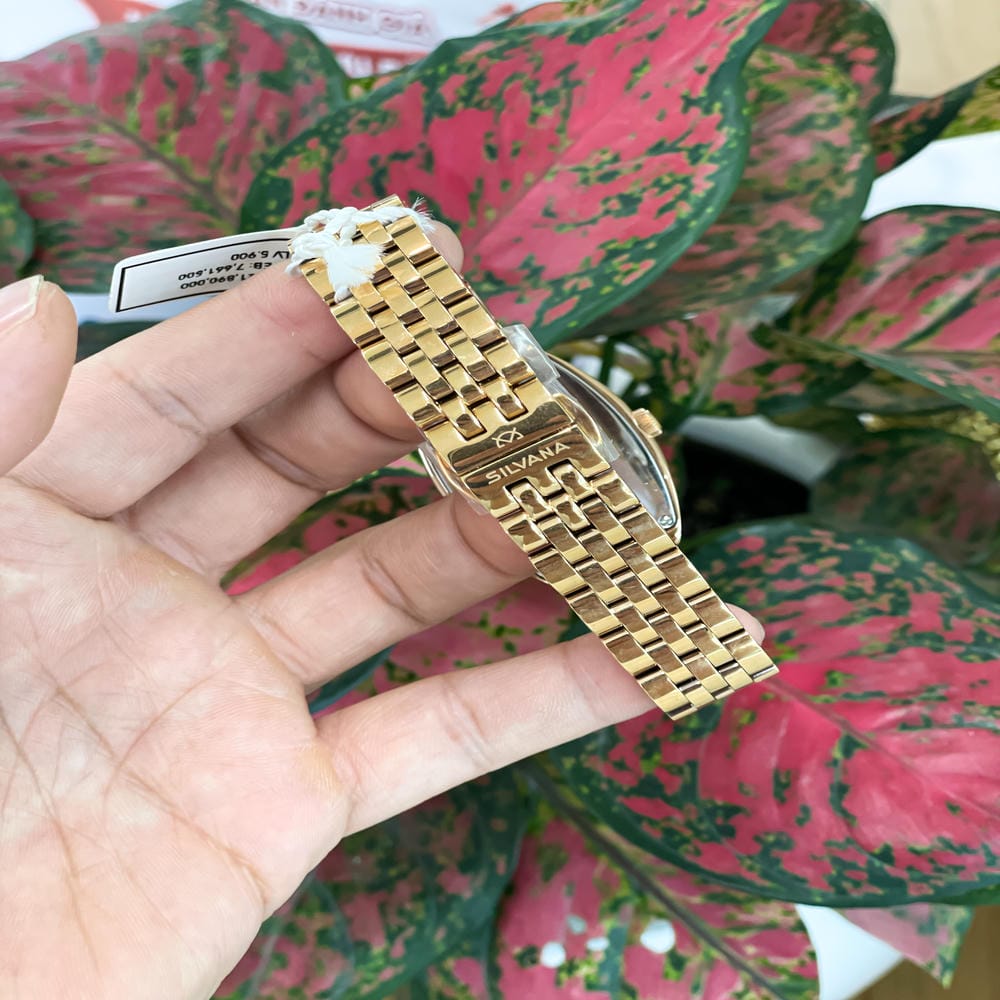 Đồng hồ Silvana Nữ ST28QRR15R Dây Thép Không Gỉ Mạ Vàng 39x28mm Đồng hồ Silvana Nữ ST28QRR15R Dây Thép Không Gỉ Mạ Vàng 39x28mm - Ảnh 4