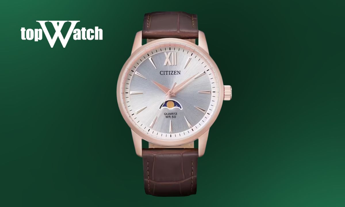Đồng hồ Citizen dây da AK5003-05A dây da nâu
