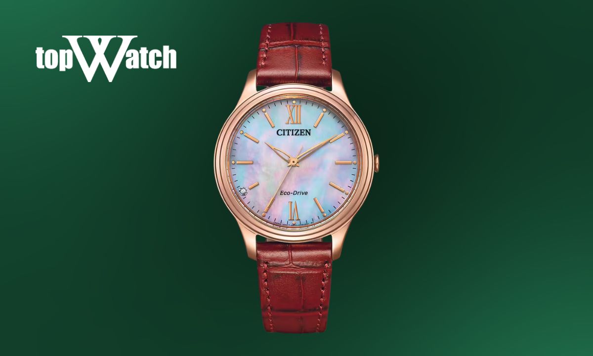 Đồng hồ Citizen dây da EM0419-11D mặt xà cừ
