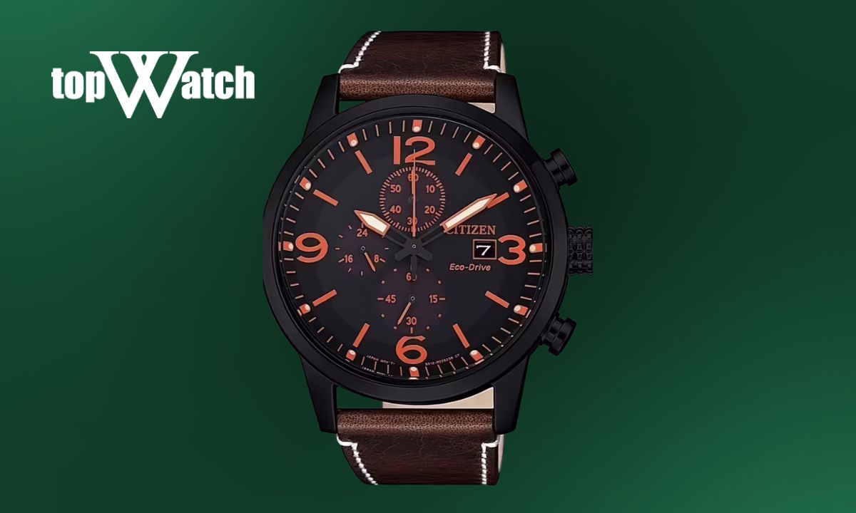 Đồng hồ Citizen dây da nâu CA0617-11E chronograph