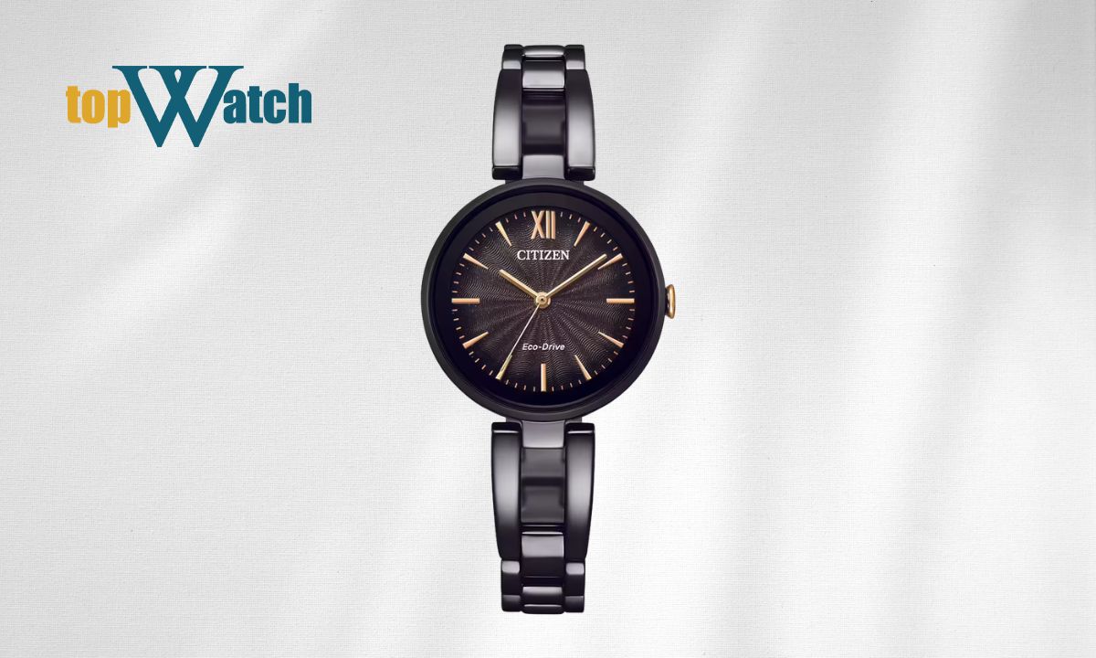 Đồng hồ Citizen EM0804-87E nữ Eco-Drive mặt số đen
