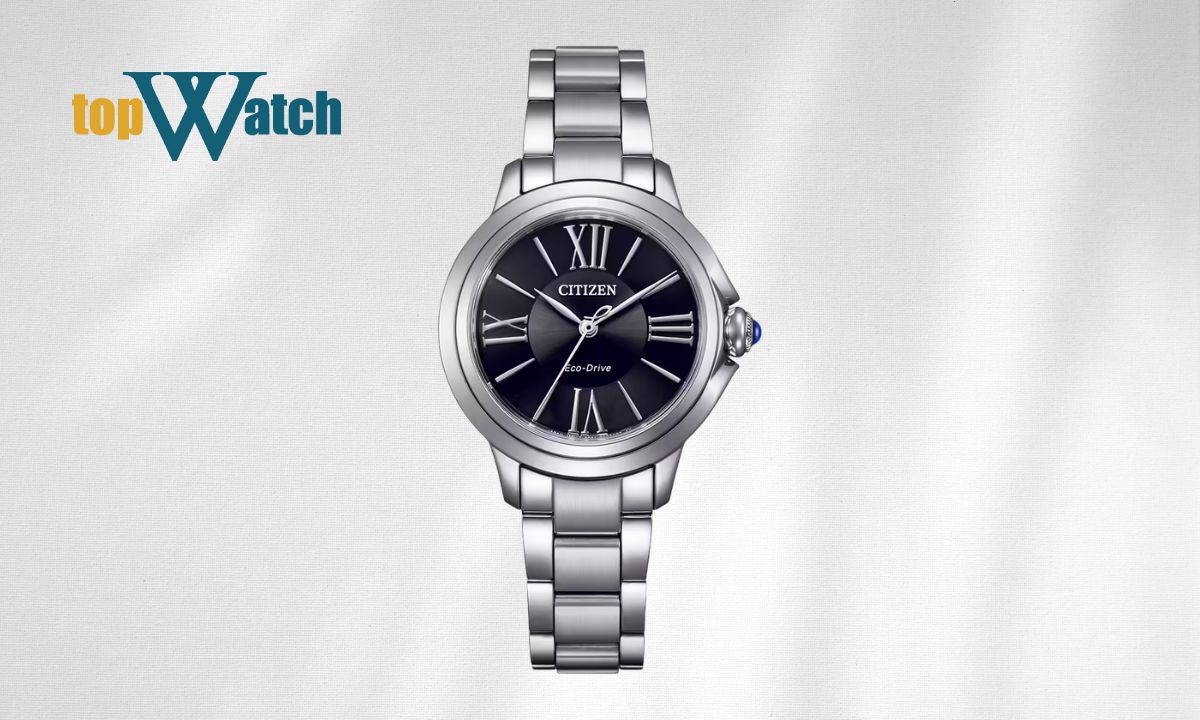 Đồng hồ Citizen L EM1160-58E nữ Eco-Drive mặt số đen
