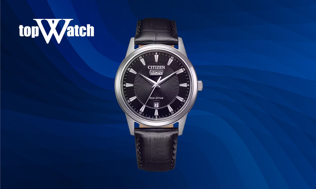 Top 11 đồng hồ Citizen Eco-Drive nam cao cấp, thiết kế ấn tượng Đồng hồ Citizen nam Eco-Drive AW0100-27E mặt số đen