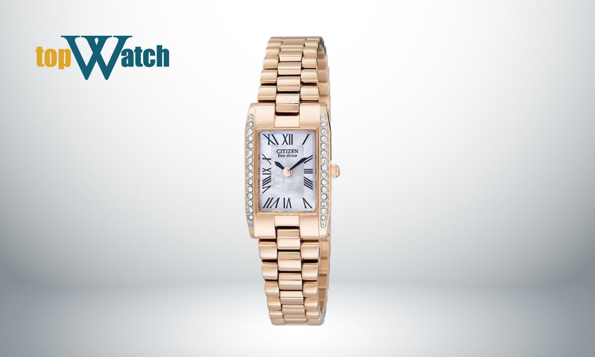 Đồng hồ Citizen nữ mặt chữ nhật EX1032-59D dây kim loại