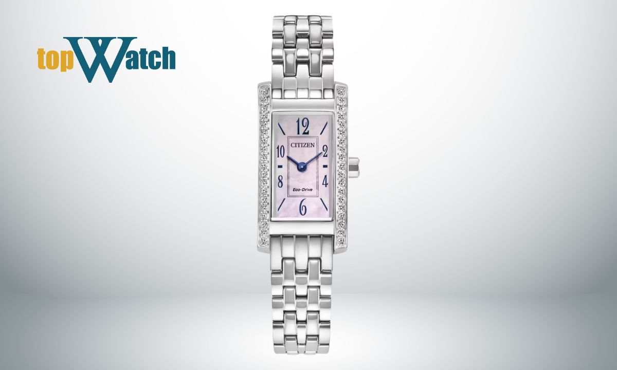 Đồng hồ Citizen nữ mặt chữ nhật L EG7110-54Y mặt xà cừ
