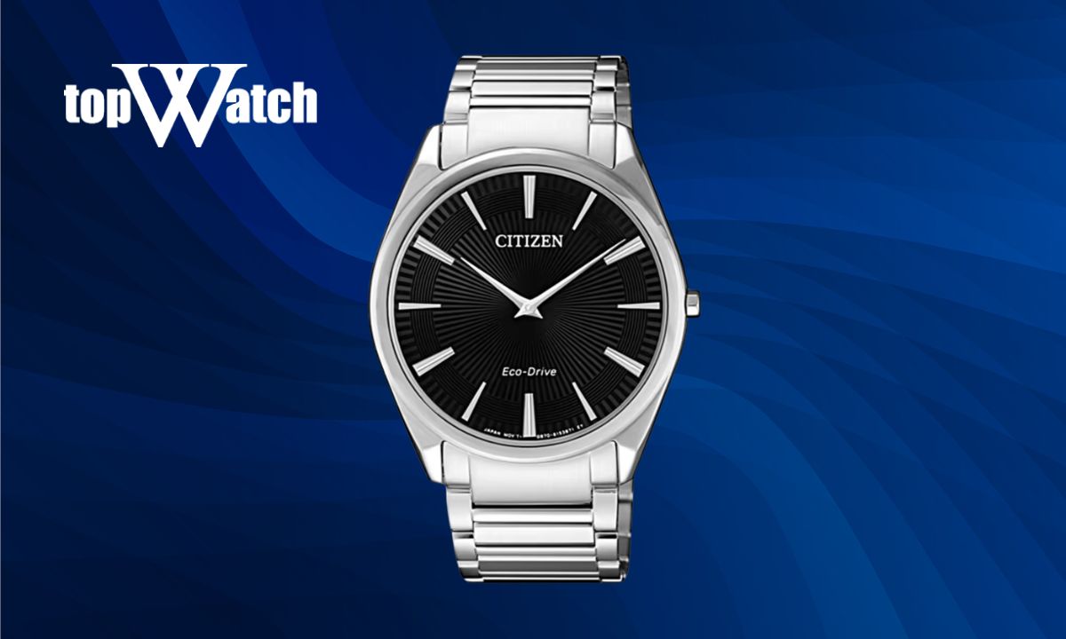 Top 11 đồng hồ Citizen Eco-Drive nam cao cấp, thiết kế ấn tượng Đồng hồ Citizen Stiletto AR3071-87E nam Eco-Drive mặt đen