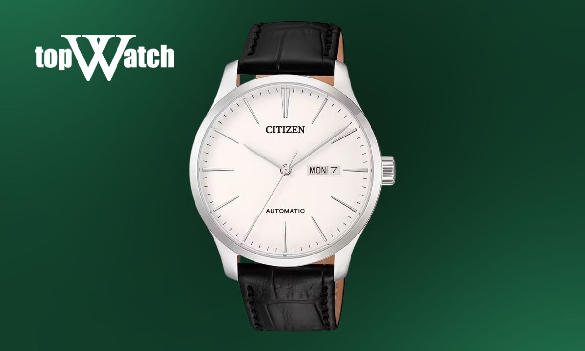 Đồng hồ dây da màu đen Citizen NH8350-08B automatic