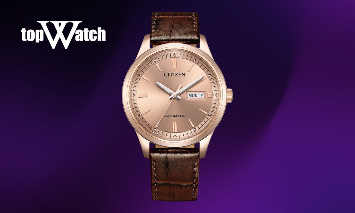 Đồng hồ nam Citizen NY4062-04X dây da nâu