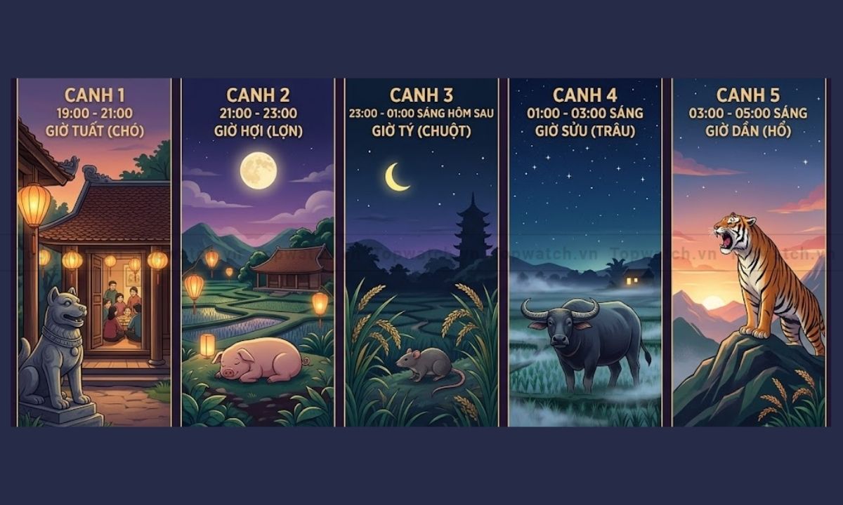Giải đáp cách tính giờ theo 12 con giáp của người xưa 5 canh ban đêm theo quy chuẩn của người xưa