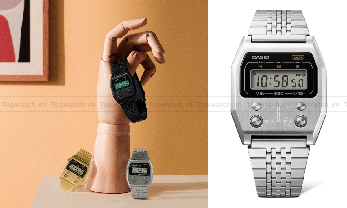 Đồng hồ Casio A1100D-1DF dây kim loại