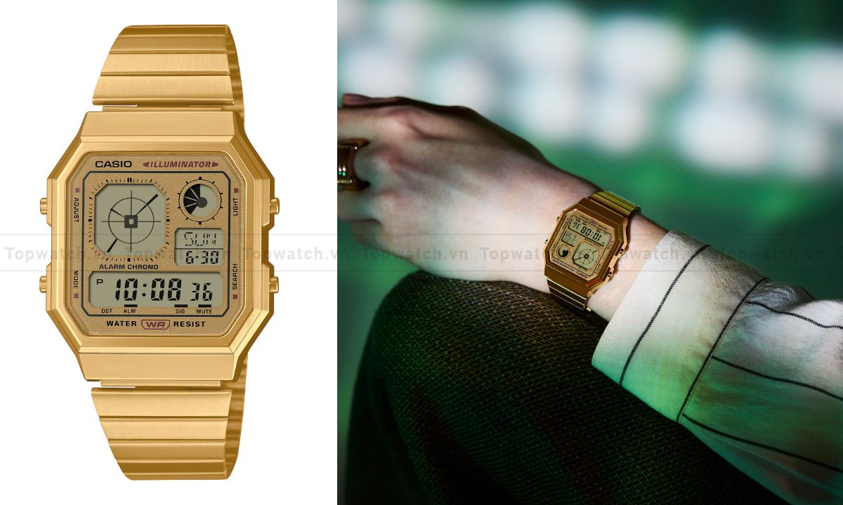 Đồng hồ Casio A130WEG-9ADF mạ vàng