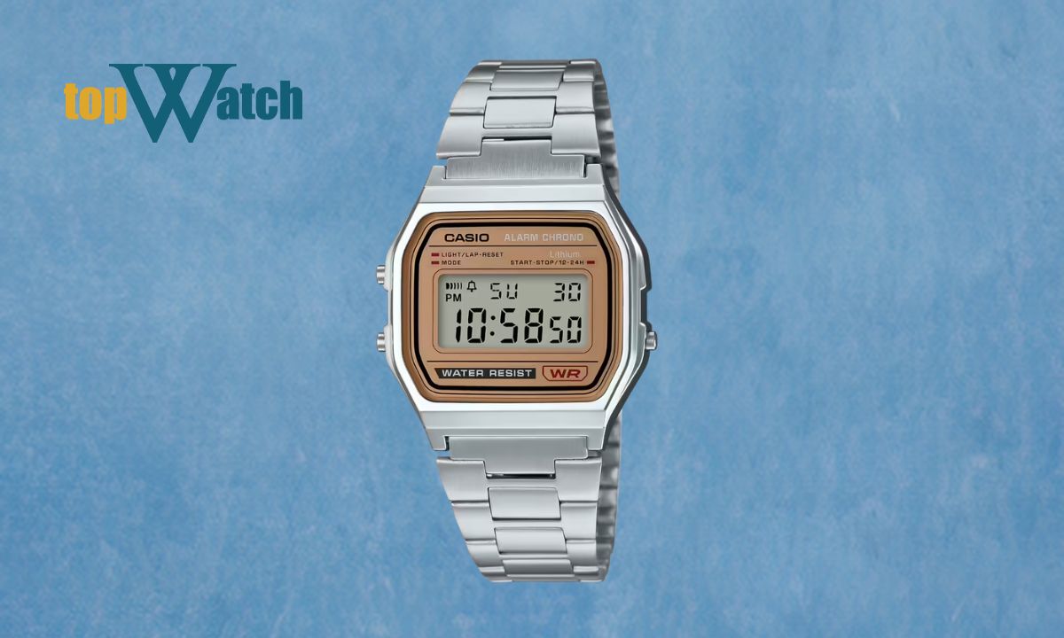 Gợi ý 12 mẫu đồng hồ Casio nữ dây kim loại đẹp, cuốn hút và thanh lịch Đồng hồ Casio A158WEA-9DF mặt số điện tử