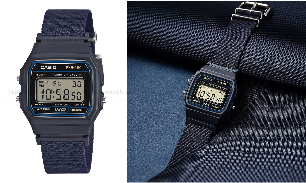 Đồng hồ Casio F-91WF-2ADF dây vải