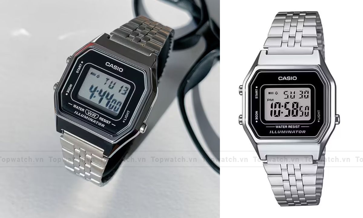 Gợi ý 12 mẫu đồng hồ Casio nữ dây kim loại đẹp, cuốn hút và thanh lịch Đồng hồ Casio LA680WA-1DF dây kim loại