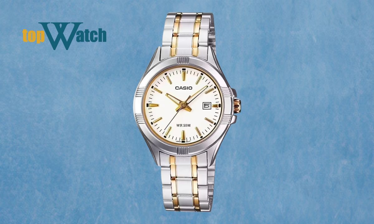 Gợi ý 12 mẫu đồng hồ Casio nữ dây kim loại đẹp, cuốn hút và thanh lịch Đồng hồ Casio LTP-1308SG-7AVDF dây demi