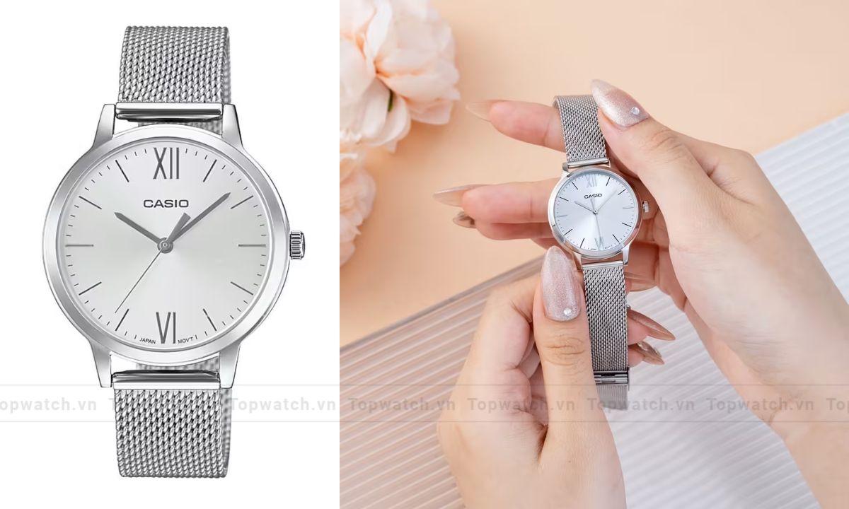 Đồng hồ Casio LTP-E157M-7ADF dây lưới